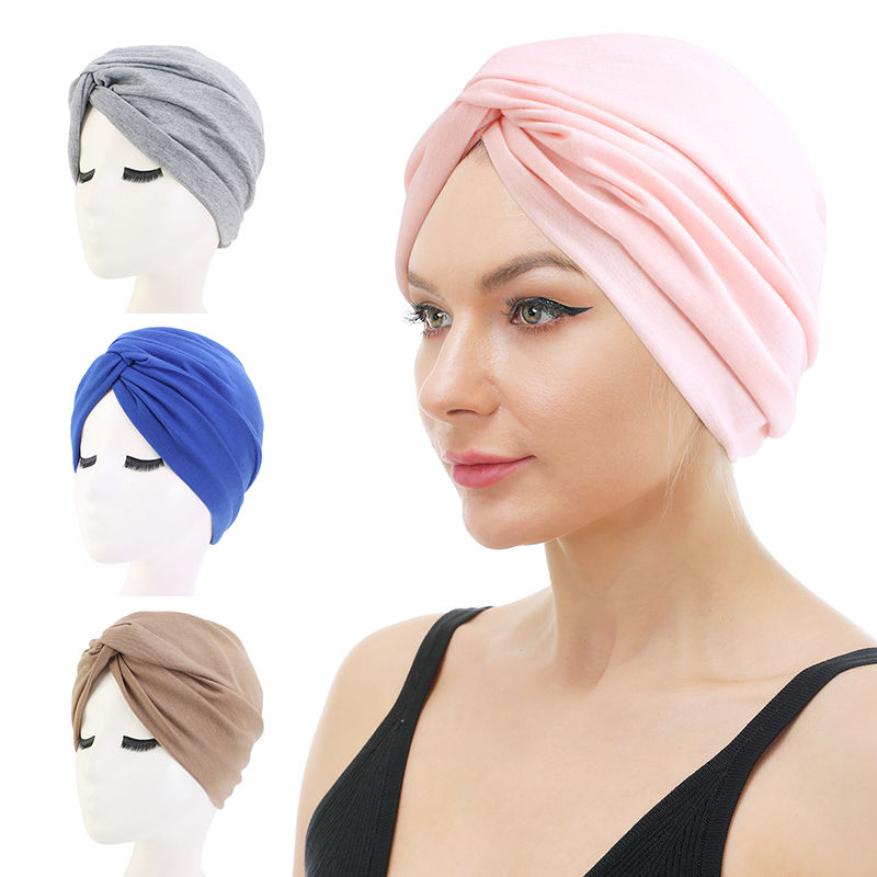 Soft Cotton Turban Chemo Hat Four Seasons Head Covering