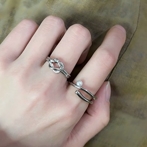 Anillo de Plata de Ley S925 con Diseño de Nudo Trenzado, Anillo Abierto para el Dedo Índice, Joyería Unisex para Uso Diario - Product Image 2