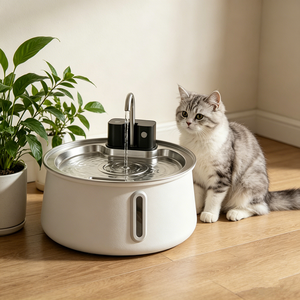 <span class=keywords><strong>Bebedero</strong></span> Automático Inalámbrico para Mascotas, Dispensador Inteligente de Agua y Comida para Perros y Gatos, con Batería, Tazón de Acero Inoxidable - Product Image 6