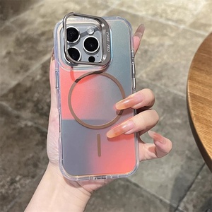 Support de protection pour objectif d'appareil photo Aurora Gradient pour iPhone 17 16 15 Pro Max Air, coque arrière pour iPhone 16 avec support et protection d'objectif - Product Image 6