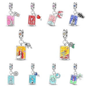 Colgante de Tarot con Diseño de Mago, Abalorio de Tarot Positivo, Accesorio para Pulsera de Joyería DIY, Chapado en Plata de Tungsteno PAC1640 - Product Image 2