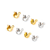 Fermoirs en acier inoxydable, embouts de cordons, pinces pliables, crimpes, connecteurs de chaînes en zircon cubique pour la fabrication de bijoux DIY