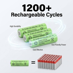 Baterías Recargables <span class=keywords><strong>Ni</strong></span>-<span class=keywords><strong>MH</strong></span> de 1.2V Económicas, Celdas <span class=keywords><strong>HR6</strong></span> HR03 Nimh AA AAA de 600mah para Lámparas Solares de Jardín y Lámparas de Césped - Product Image 2