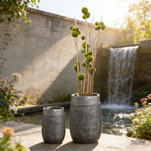 Pots <span class=keywords><strong>de</strong></span> plantes d'usine en gros, jardinières modernes hautes en <span class=keywords><strong>terre</strong></span> <span class=keywords><strong>cuite</strong></span>, écologiques, biodégradables, pour intérieur, avec drainage et auto-arrosage - Product Image 1