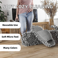 Chaussons d'intérieur carrés multicolores confortables et doux en chenille microfibre lavable pour femmes