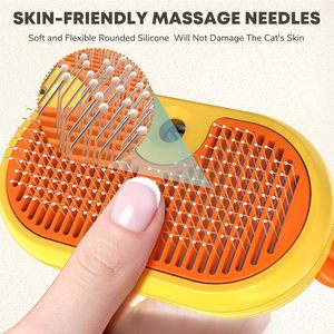 Peine Eléctrico 3 en 1 Ecológico de ABS y Acero Inoxidable a Prueba de Salpicaduras para Perros y Gatos, Cepillo Masajeador para Eliminar el Pelo - Product Image 4