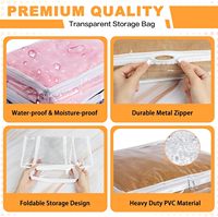 Sacs de rangement pour vêtements en plastique transparent avec fermeture éclair, lot de 6, sacs de rangement en plastique pour vêtements, pulls, couvertures, draps