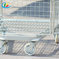 Cage de stockage de cargaison, panier à fil roulant, chariot nissage, conteneur pliable avec roues, de supermarché
