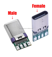 Connecteurs USB 3.1 Type C Mâle Femelle en Stock, Jack 5A à Courant Élevé, Fiche Mâle USB, Bornes Électriques pour Soudure, Câble de Données DIY