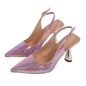Sandalias de Tacón Medio con Punta Puntiaguda y Brillantina, con Cierre de Hebilla, Zapatos de Moda para Mujer - Product Image 3