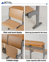 Salle de classe de conférence Offres Spéciales Bureau et chaise en bois Chaise d'auditorium pliante Chaises de théâtre de conférence