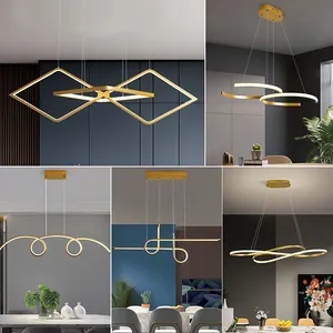 Modern ev kapalı sanatsal moda alüminyum altın siyah LED avize sarkıt aydınlatma Guangdong