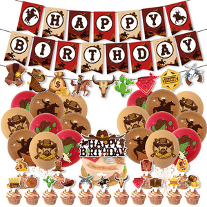Kit <span class=keywords><strong>de</strong></span> Decoración para Fiesta <span class=keywords><strong>de</strong></span> Cumpleaños con Temática <span class=keywords><strong>de</strong></span> Caballos Vaqueros del Oeste: Pancarta <span class=keywords><strong>de</strong></span> Caballo Mustang, Adornos para Pastel y Globos <span class=keywords><strong>de</strong></span> Látex - Product Image 1