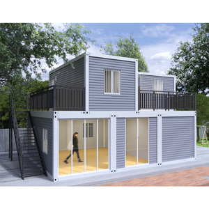 Contenedor <span class=keywords><strong>de</strong></span> dos pisos moderno <span class=keywords><strong>de</strong></span> lujo, edificios <span class=keywords><strong>de</strong></span> casas prefabricadas, Cabañas desmontables personalizadas <span class=keywords><strong>de</strong></span> fábrica, Hotel, apartamento, Villa - Product Image 4