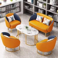 Réception légère petit invité repos canapé Table et chaise ensemble canapé de luxe Simple moderne bureau Table basse combinaison affaires