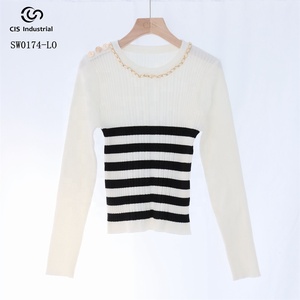 Maglione da <span class=keywords><strong>Donna</strong></span> Personalizzato a Collo Alto con Maniche Lunghe a Coste, Anti-Pilling, a Righe, Casual Autunnale - Produttore - Product Image 4