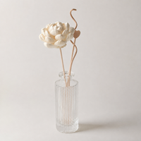 Fleur de lotus en bois de Sola de 8 cm, naturelle, faite à la main, séchée, décoration d'intérieur écologique pour la remise des diplômes, la fête des pères, la fête des mères, Noël