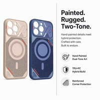 Coque de téléphone bicolore en TPU et PC peinte pour iPhone 14 15 16 17 – Protection robuste contre les chutes, anti-rayures, fine, souple et anti-poussière