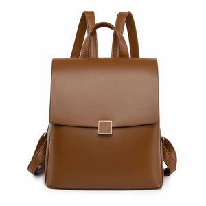 Minimalist Commuting Solid Color <b>Backpack</b> with High-end Feel, Multi Compartment Shaped <b>Backpack</b>, Women's Shopping and Work Bag - Product Image 3