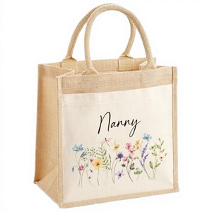 Sac fourre-tout robuste en toile de jute et lin imperméable, broderie personnalisée, ouverture supérieure, doublure en toile, promotionnel hiver été automne - Product Image 4