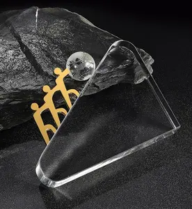 Versand bereit Schnelle Statuette Kristall Trophäe Rohling Gold Silber Bronze Glas Kristall Auszeichnung für exzellente Mitarbeiter