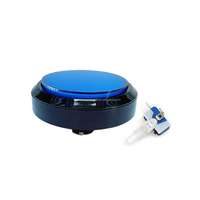 XINWA XW-5588 Bouton-poussoir plat en plastique 100 mm 5V 12V, interrupteur momentané éclairé par LED pour machine de jeu à monnayeur