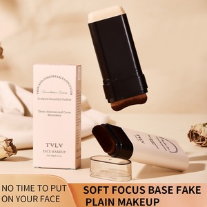 Stick de fond de teint correcteur TVLV transfrontalier 20g avec pinceau, éclaircissant, longue tenue, base de maquillage, crème correctrice double tête - Product Image 1