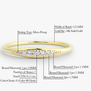 Anello di Fidanzamento in Oro Massiccio 9k/10k/14k/18k con Diamanti Certificati IGI MaiYi Gia, Fede Nuziale Eterna per Donne - Product Image 2