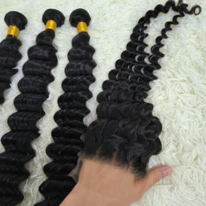 Extensions de cheveux humains vierges Letsfly 11.9, noirs, lisses, ondulés, bouclés, qualité 8A, 100g/pièce, disponibles en 10-30 pouces. - Product Image 4