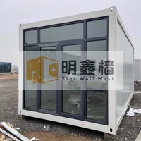 Maison conteneur démontable à toit pointu de 20 pieds, style postmoderne, pour utilisation temporaire sur chantier, gymnase, garantie 1 an