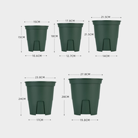 Pot Tanam Plastik PP Bulat Modern Putih Hijau 15-28CM untuk Pembibitan Bunga, Tanaman Rumah, dan Kebun