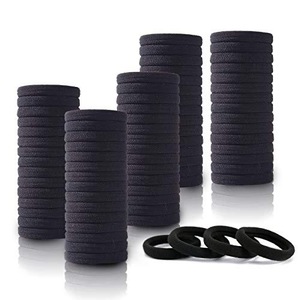IStapromo Gifts Hot Sale 100PCS Black Hair Ties Seamless Cotton Thick Black Hair Band Elastic Hair Tie No Damage Ponytail Holder - Product Image 1