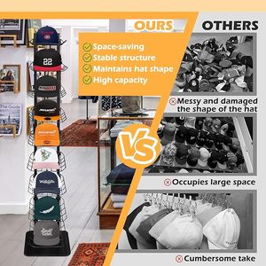 Mũ hiển thị 9-Tier miễn phí đứng 70 Mũ kim loại giá thương mại bán lẻ màu đen nhiều Mũ hiển thị kệ đứng - Product Image 3