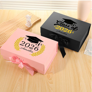 Caja de regalo personalizada de papel corrugado para recuerdos, <span class=keywords><strong>Clase</strong></span> de 2026, América, caja de regalo de graduación con cinta. - Product Image 2