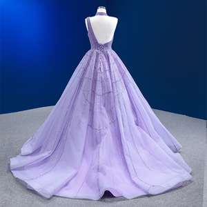 Jancember 222184 Chic Backless Purple A-line Vestidos de fiesta de noche Vestidos - Product Image 5