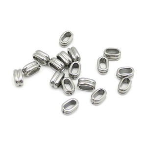 Stainless Steel Oval Positioning <b>Ring</b> 6x4mm Flat Wire Sleeve <b>Spacer</b> Bead For DIY Bracelet Necklace Jewelry Making Accessories - Product Image 1