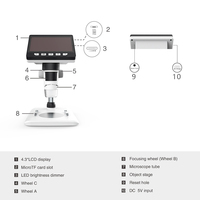 CE RoHS Digital Screen Display Micro Scope 1000X Optical Camera Mechanic Microscope for Mobile Phone Repairing