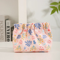 Trousse de maquillage cosmétique avec logo imprimé personnalisé, petite fleur, adorable, fermeture automatique, rouge à lèvres, mini pochettes, porte-monnaie portable