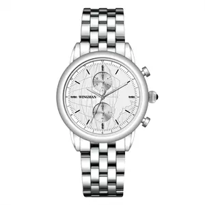 Đồng Hồ Đeo Tay Quartz Chronograph Cho Nam, Đồng Hồ Thạch Anh Chronograph Phong Trào Nhật Bản Dây Đeo Bằng Thép Không Gỉ 316L Thiết Kế Pop Mới 2020