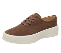 Nouvelle Tendance Mode : Baskets Rehaussantes Classiques de Luxe pour Hommes en Cuir Suédé Blanc Pur, Grande Taille 46, Qualité de Marque Invisible