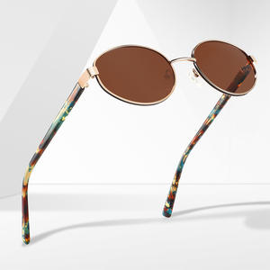 Gafas de Sol Ovaladas para Mujer, Lentes Polarizadas UV400 TAC, Montura de Metal, Modernas, para Viajes, Conducción, Protección Solar - Product Image 1