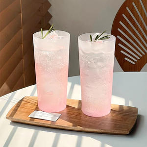 Stile <span class=keywords><strong>giapponese</strong></span> glassato <span class=keywords><strong>rosa</strong></span> gradiente tazza di acqua Collins tazze di succo freddo dritto bicchiere per bevande - Product Image 4