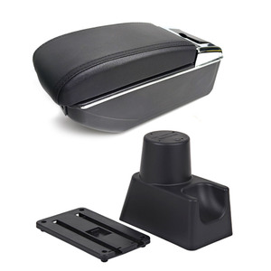 Vtear - Boîte de rangement pour accoudoir avant de voiture en ABS et cuir PU, porte-gobelet USB, accessoires intérieurs pour Dacia Renault <span class=keywords><strong>Duster</strong></span> 2022 - Product Image 1