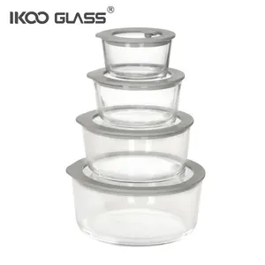 Conjunto de lancheira de vidro segura para micro-ondas IKOO para preservação do frescor