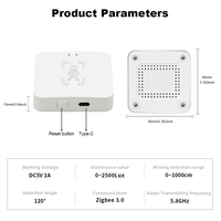 Harga Pabrik Sensor Penerangan Radar Tuya Zigbee 5.8GHz Detektor Kehadiran Manusia Rumah Pintar