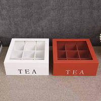 Boîte de rangement transparente en bois à neuf compartiments pour bijoux de bureau, boîte en bois pour coffret cadeau en bois massif, compartiment en acrylique