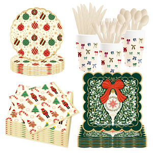 Ensemble de vaisselle de fête de Noël personnalisé DAMAI avec motif de bonbons en forme de casse-noisette, assiettes en papier jetables, gobelets, serviettes, décoration - Product Image 5