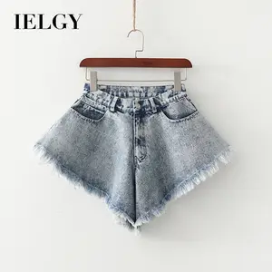 Atacado calças de brim calções do moderno mulheres-Ielgy spot calças de cintura alta da rua hipster, calças de perna largas para mulheres