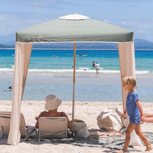 Cabana de Playa de Lujo Personalizada al por Mayor, de Lona Impermeable, Estilo Vintage, con Poste de Madera y Bolsillos para Arena, Muebles de Exterior - Product Image 6
