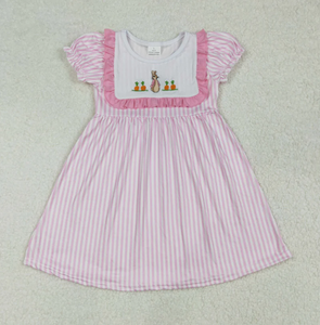 ชุดเดรสเด็กผู้หญิงลายตารางสีชมพูพิมพ์ลายกระต่ายอีสเตอร์ แขนสั้น แต่งระบาย สำหรับเทศกาลอีสเตอร์ - Product Image 4